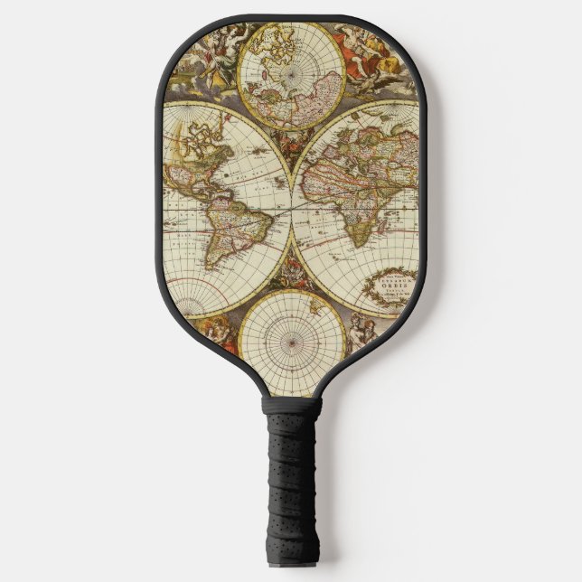 Palas De Pickleball Antique World Map, c. 1680. By Frederick de Wit (Anverso)