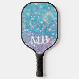 Palas De Pickleball Aqua Purpurina Pastel Rosa Sparkle Glam Monograma