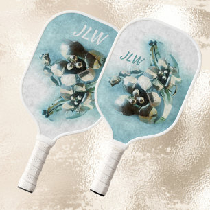 Palas De Pickleball Aqua y Gold Vintage Metallic Lily White