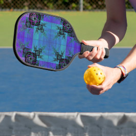 Palas De Pickleball Aqua y Lilac Fractal Joy Paddle