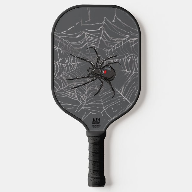 Palas De Pickleball Araña De Viuda Negra Y Arte De Dibujo De Spiderweb (Anverso)