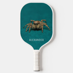 Palas De Pickleball Araña Saltarina Linda Nombre Personalizado Teal Pe