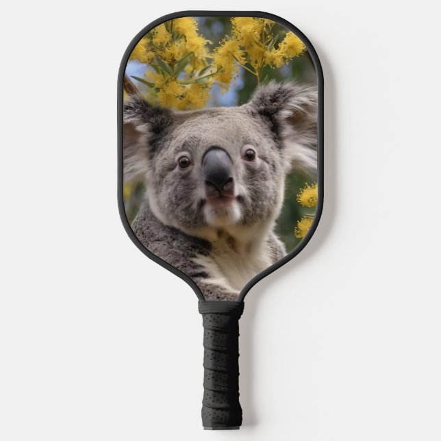 Palas De Pickleball Árbol De Ganado Amarillo Con Un Koala, (Anverso)