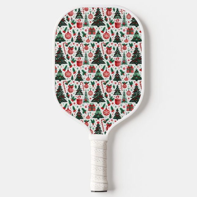Palas De Pickleball Árbol de Navidad, regalos, caramelos (Anverso)