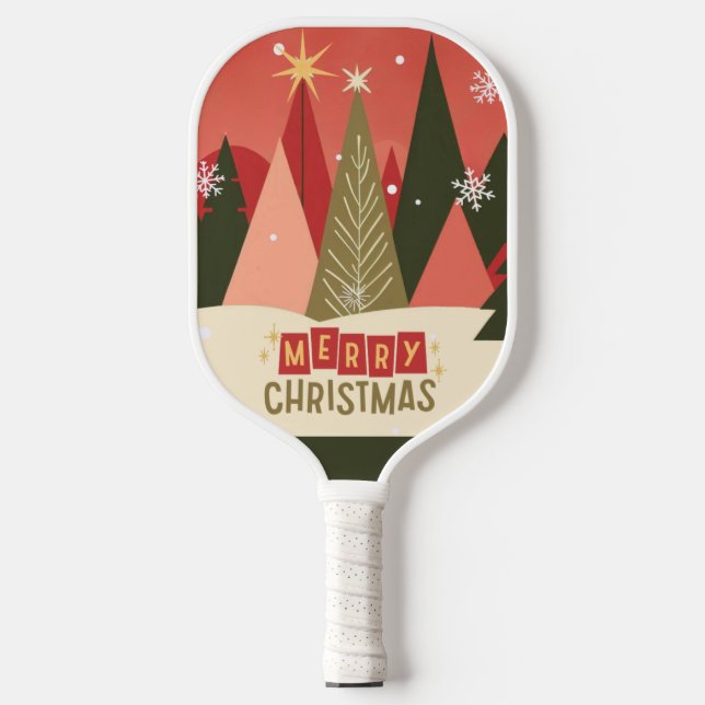 Palas De Pickleball Árbol de Navidad Retro/Vintage (Anverso)