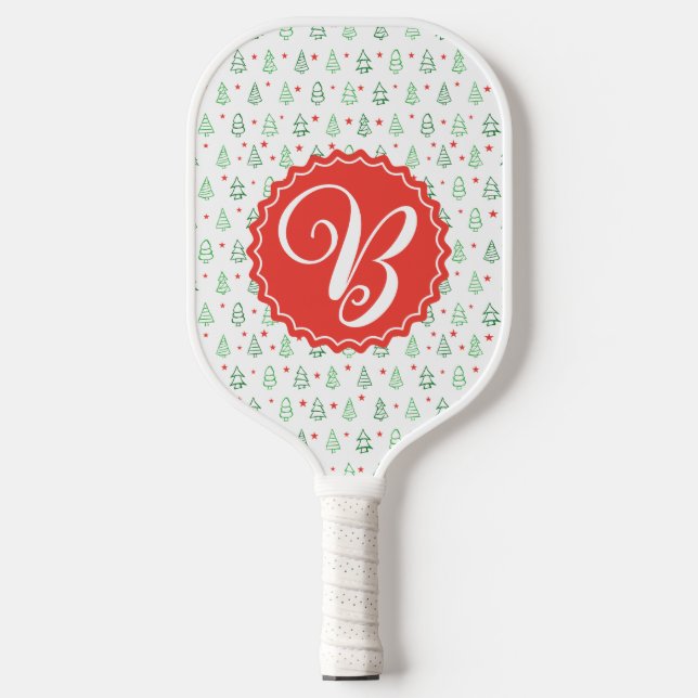 Palas De Pickleball Árbol de Navidad rojo y verde (Anverso)