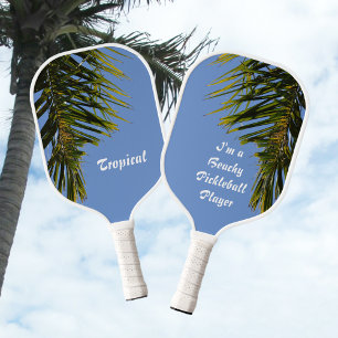 Palas De Pickleball Árbol de palmas tropical frente al Personalizable 
