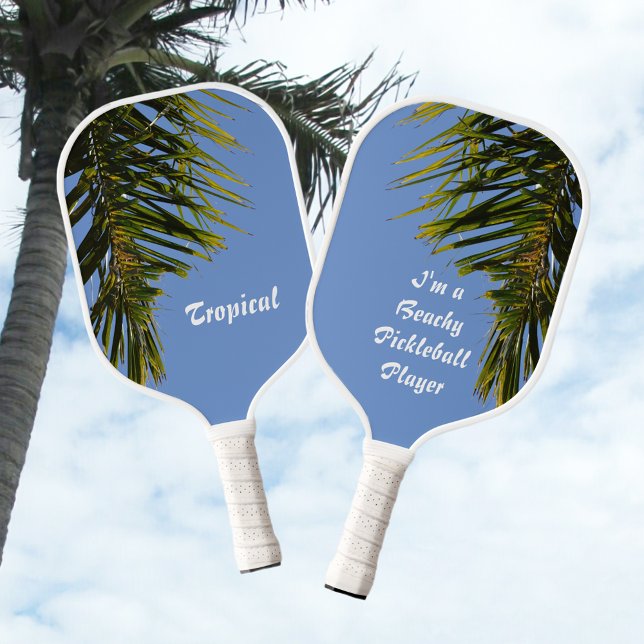 Palas De Pickleball Árbol de palmas tropical frente al Personalizable  (Subido por el creador)