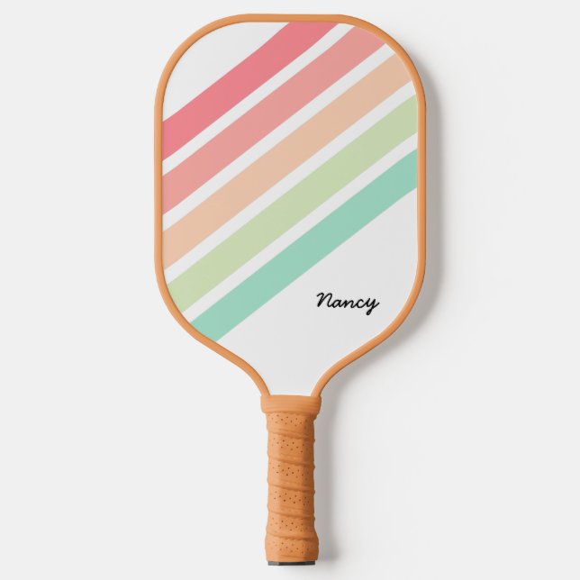 Palas De Pickleball Arco Iris Nombre Personalizado Personalizado Remol (Anverso)
