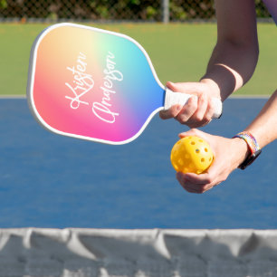 Palas De Pickleball Arcoiris con guión moderno