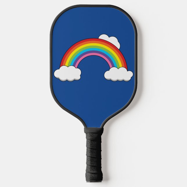 Palas De Pickleball Arcoiris con nubes blancas (Anverso)