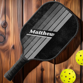 Palas De Pickleball Arcoiris de gradiente oscuro con nombre