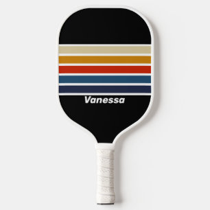 Palas De Pickleball Arcoíris de Hielo Retro con Nombre a Rayas