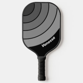 Palas De Pickleball Arcoiris del círculo del degradado retro oscuro co