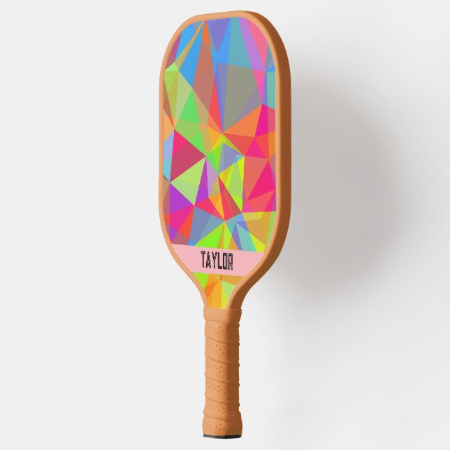 Palas De Pickleball Arcoiris geométrico de Prisma colorido (Izquierda)