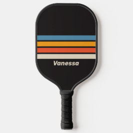 Palas De Pickleball Arcoiris oscuro retro vintage a través de bandas |