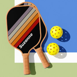 Palas De Pickleball Arcoiris retro con nombre