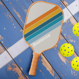 Palas De Pickleball Arcoiris retro con nombre