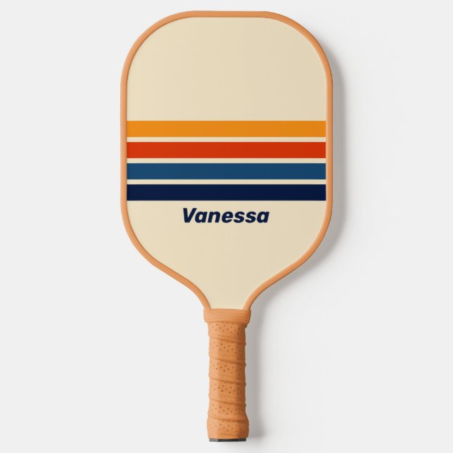 Palas De Pickleball Arcoiris retro del desierto a través de bandas con (Anverso)