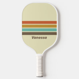 Palas De Pickleball Arcoiris retro vintage a través de bandas con nomb