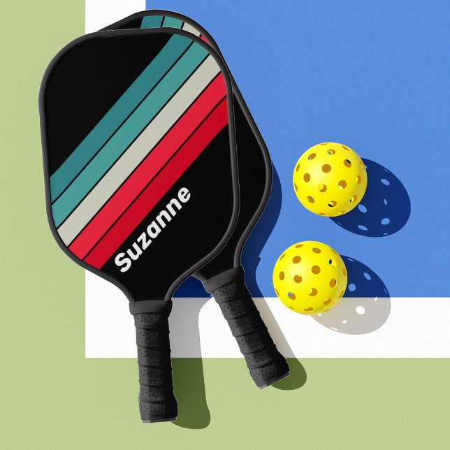 Palas De Pickleball Arcoiris sigiloso retro con nombre (Subido por el creador)