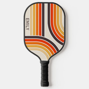Palas De Pickleball Arcos y líneas retro coloridos