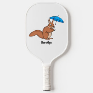 Palas De Pickleball Ardilla roja con paraguas personalizado