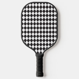 Palas De Pickleball Argyle monocromo en blanco y negro