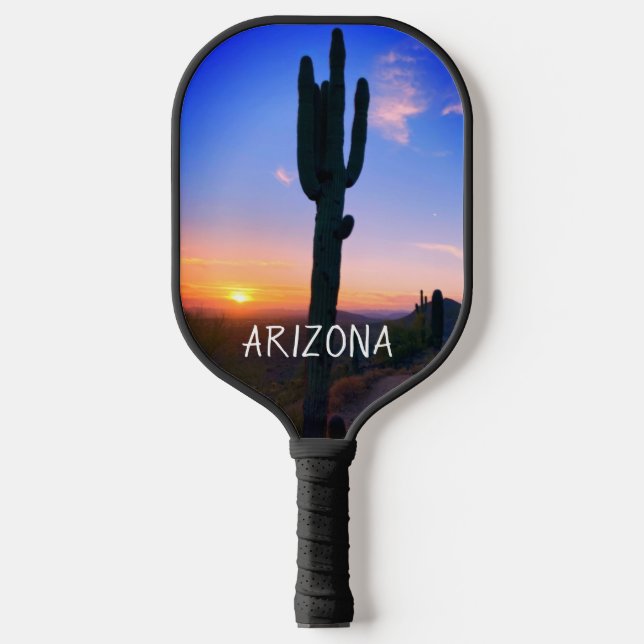 Palas De Pickleball Arizona Saguaro Cactus Sunset Living My Best Life (Anverso)