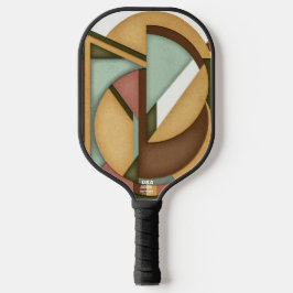 Palas De Pickleball Armonía Geométrica de Tonos Terrosos de Mitad de S