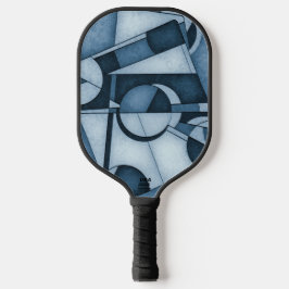 Palas De Pickleball Arte Abstracto Geométrico Cianotipo Texturizado
