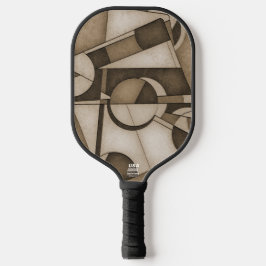 Palas De Pickleball Arte Abstracto Geométrico Tono Sepia Texturizado