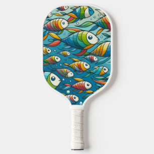Palas De Pickleball Arte colorido de peces submarinos