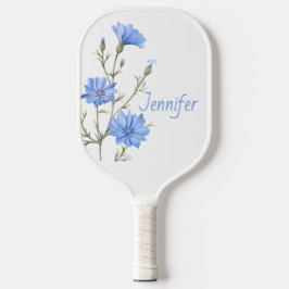Palas De Pickleball Arte de acuarela botánica de flor de achicoria sil
