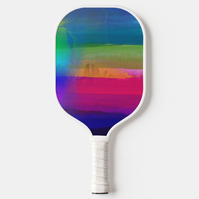 Palas De Pickleball Arte de acuarela multicolor abstracto (Anverso)