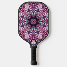 Palas De Pickleball Arte de caleidoscopio bioluminiscente púrpura míst