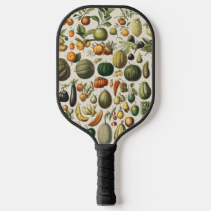 Palas De Pickleball Arte de cartel vintage de frutas botánicas frances