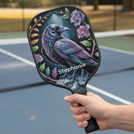 Palas De Pickleball Arte de Cuervo Negro Místico