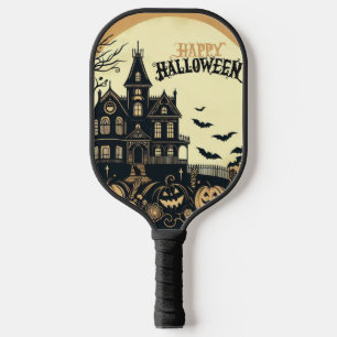 Palas De Pickleball Arte de Halloween feliz