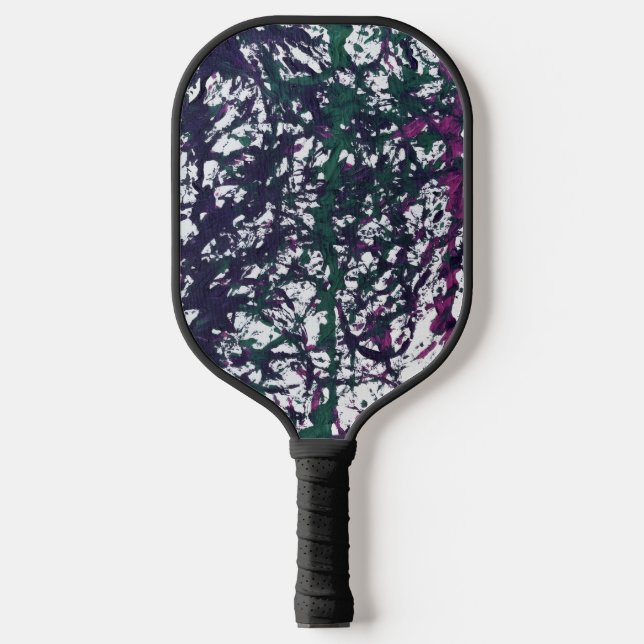 Palas De Pickleball Arte de mármol morado, verde, rosa (Anverso)