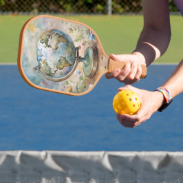 Palas De Pickleball Arte de viaje personalizado vintage del mundo