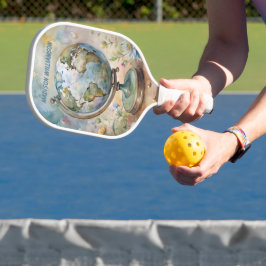 Palas De Pickleball Arte de viaje personalizado vintage del mundo