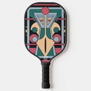 Palas De Pickleball Arte Deco Geométrico Futurista Retro Pavo Real