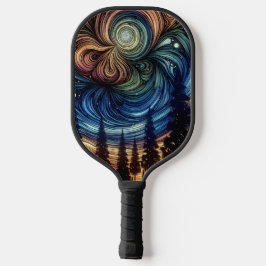 Palas De Pickleball Arte etéreo místico con árboles y cielo nocturno