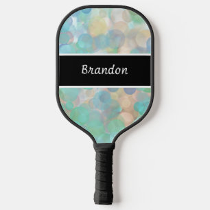Palas De Pickleball Arte fluido abstracto azul personalizado