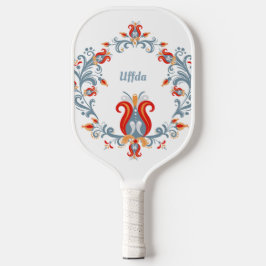 Palas De Pickleball Arte folclórico escandinavo Rosemaling | Uffda