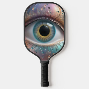 Palas De Pickleball Arte Fractal De Béisbol Azul,