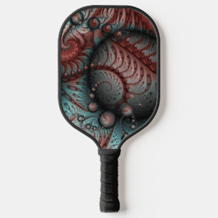 Palas De Pickleball Arte fractal de fantasía vívida abstracta marrón a