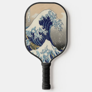 Palas De Pickleball arte japonés vintage paisaje oceánico gran ola