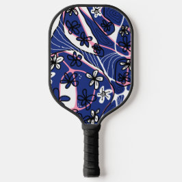 Palas De Pickleball Arte Neuro Floral Maximalista - Azul Rosa Blanco 